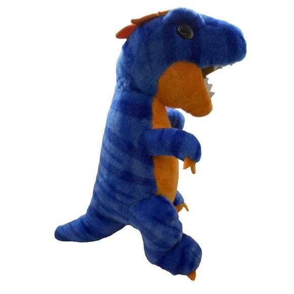 Build A Bear Blue Stripes T-Rex Dinosaur Plush Stuffed Animal BABW 2022 w/ Sound - Picture 1 of 7